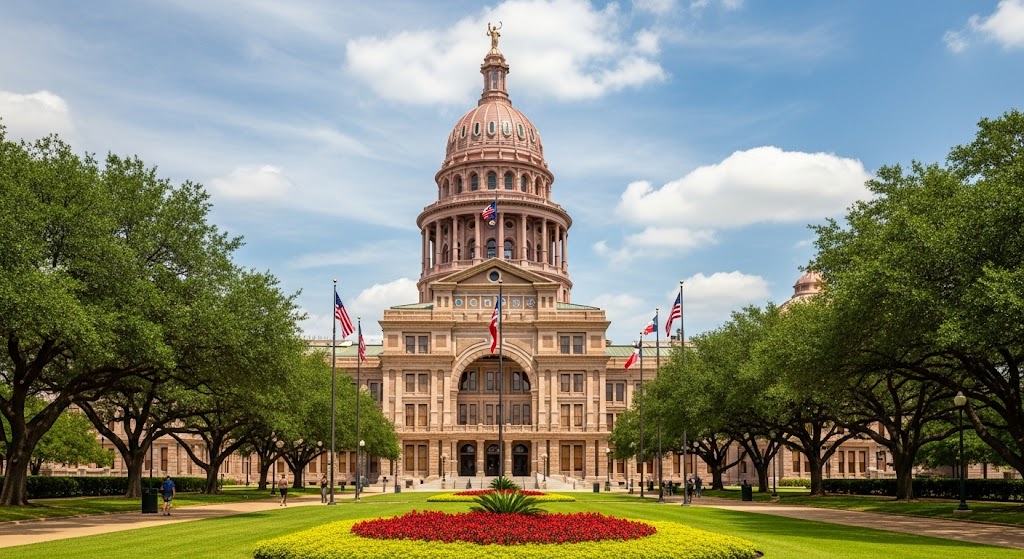 The Texas State Capitol building in Austin.
