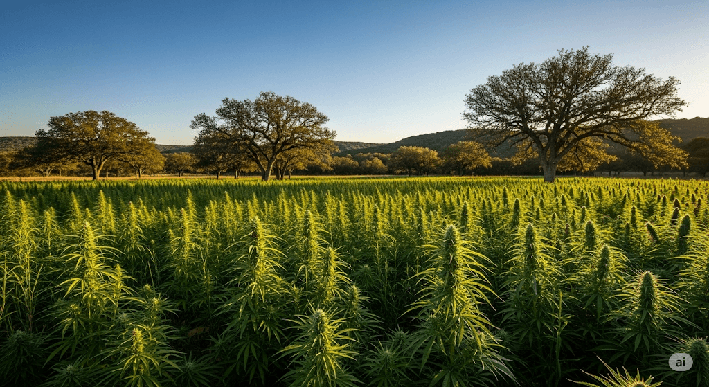 Hemp growing in the Texas Hill Country